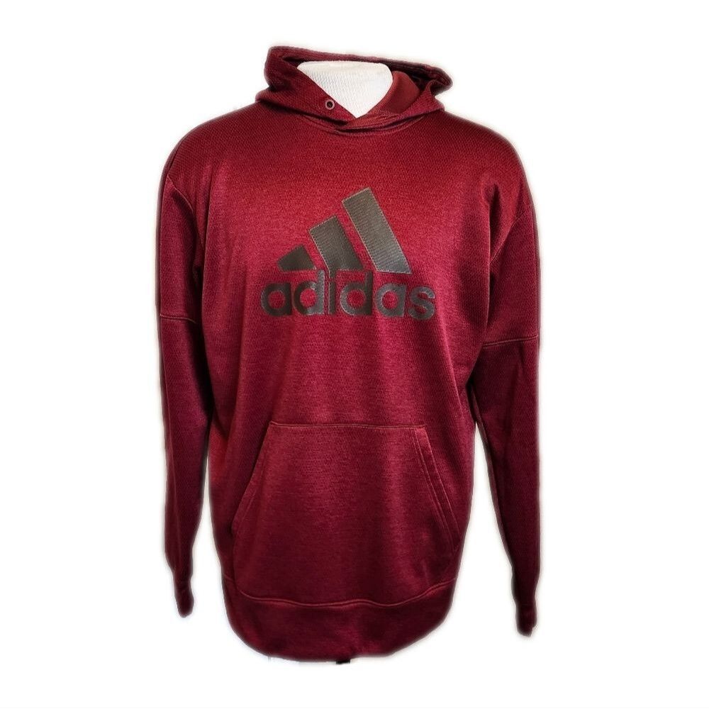 5/$55 Adidas maroon red w/ black logo long sleeved hoodie sweatshirt, M
